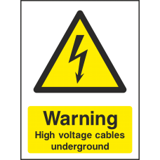 Danger High Voltage Cables Underground - Portrait